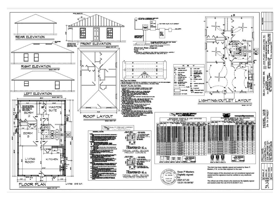 1013 Model Total sq ft 1013
